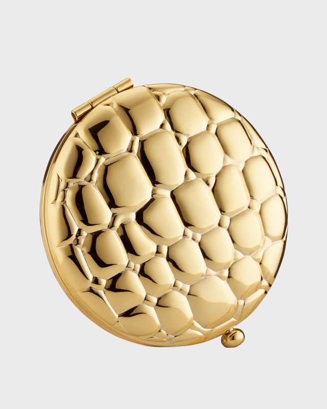 Golden Alligator Slim Powder Compact